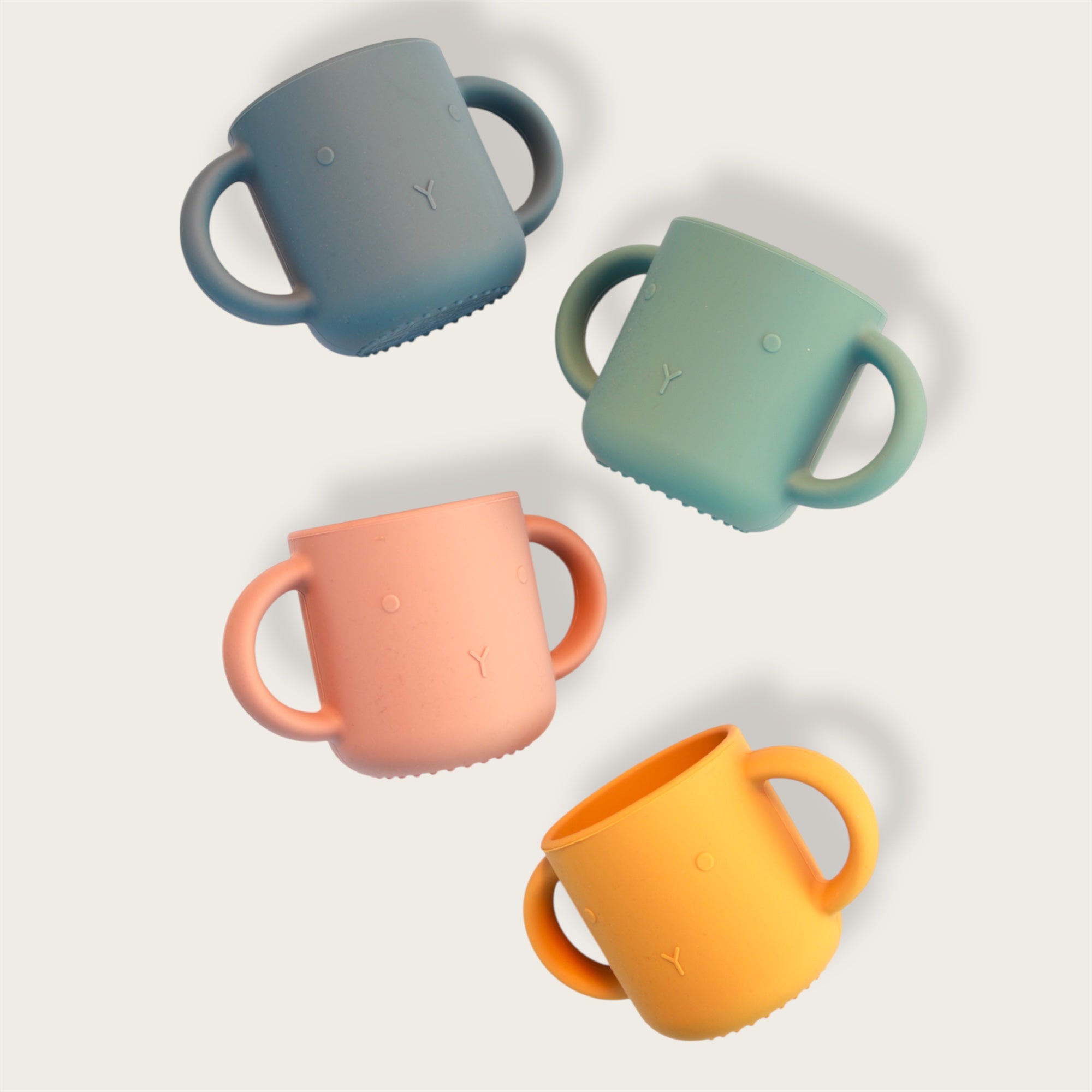 Silikoniniai puodeliai su dviem ąselėmis 4 vnt